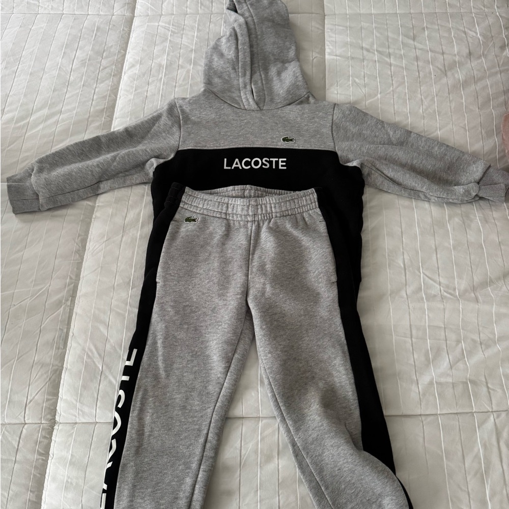 Lacoste Kids Gray and Black Tracksuit